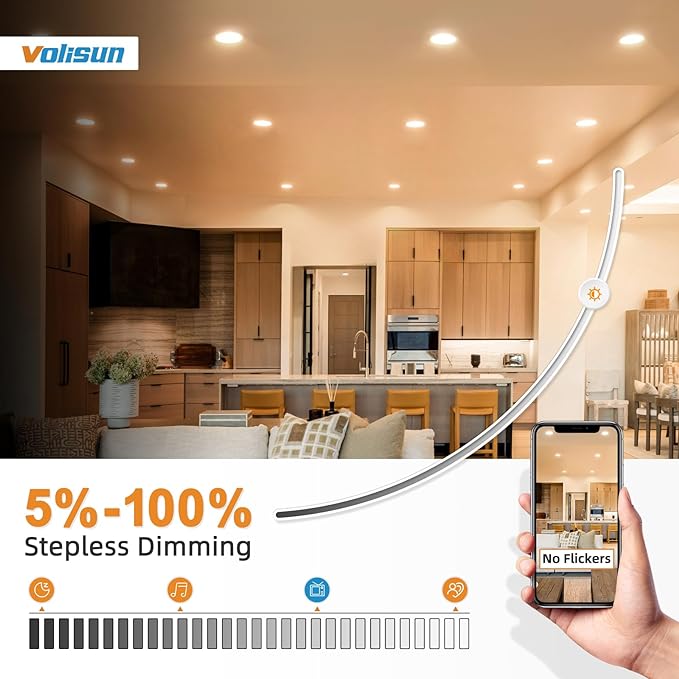VOLISUN 12 Pack 6 Inch 5CCT Recessed Light - Image 4