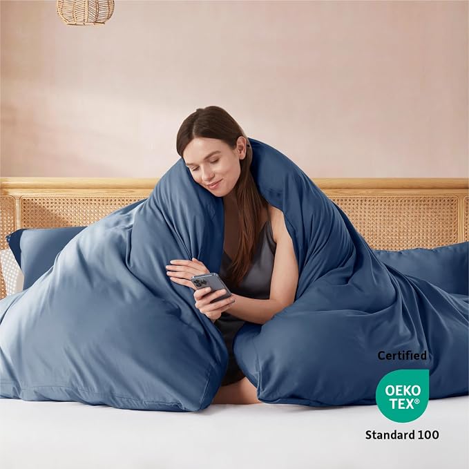 Nestl Navy Blue Duvet Cover Queen Size - Image 3