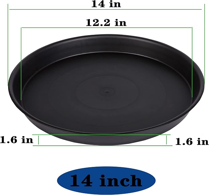 2 Pack Bird Bath Bowl 14", 1.6" Depth, 13 14 15 16 17 20 24 inch Plastic - Image 4