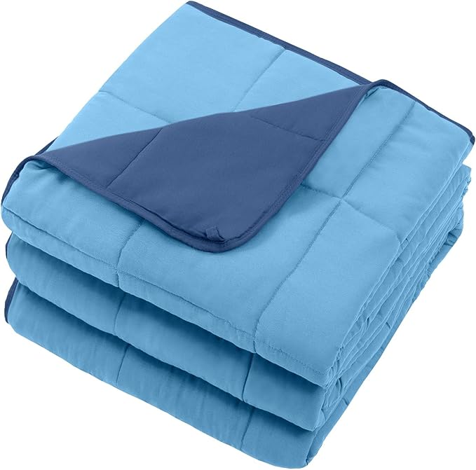 Blue Weighted Blanket for Adults 20lbs, Microfiber Soft Thick Big Blankets - Image 7