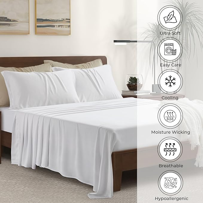Luxury Bamboo Market | Queen Envelope Pillowcase Set | 100% Viscose Made from - Image 3