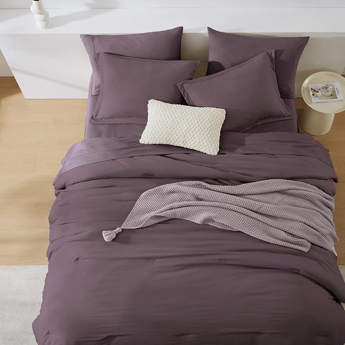 WRENSONGE Oversize King Size Comforter Set- 7 Pieces Artic Plum Bed in a Bag - Image 2