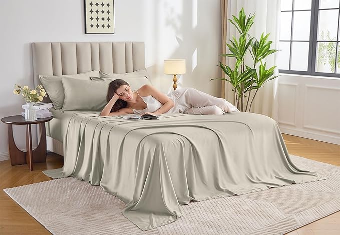 Pure Bamboo Split King Sheets, Genuine 100% Organic Viscose Derived from Bamboo - Image 2