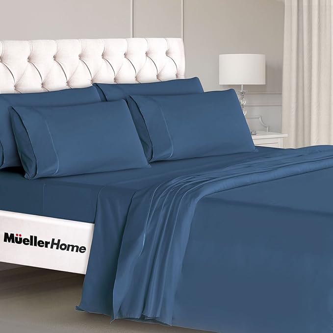 Mueller Ultratemp King Size Sheets Set, Super Soft 1800, 6 Piece, Deep Pocket by Mueller