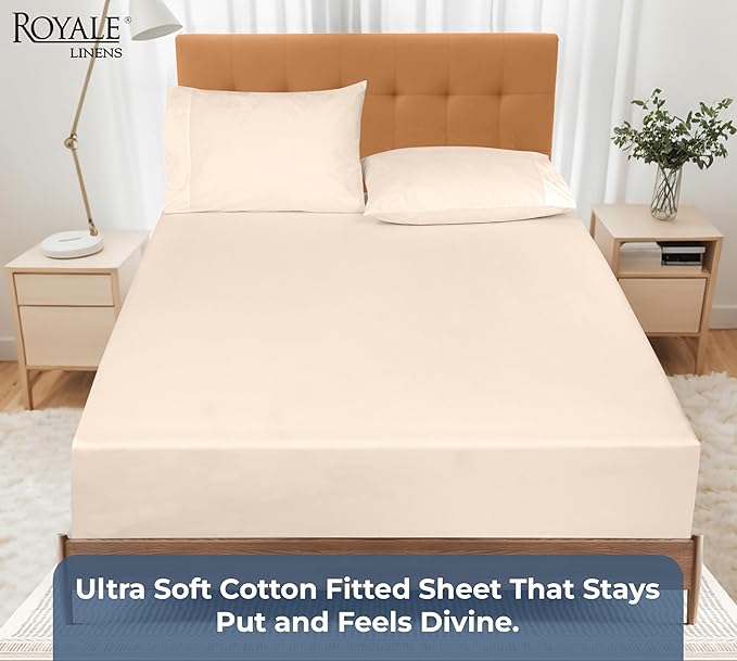Royale Linens 100% Organic Cotton Fitted Sheet - Image 5