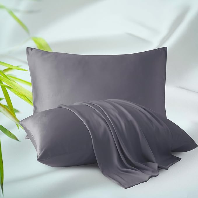 4-Pack Bamboo Viscose Zippered Pillow Cases Queen Size, 400 Thread Count by ZaizaiHome