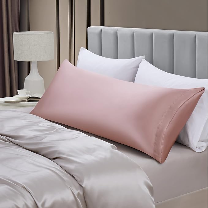 Aormenzy Satin Body Pillow Cover Set of 2, 20x54 Inches Champagne Case - Image 3