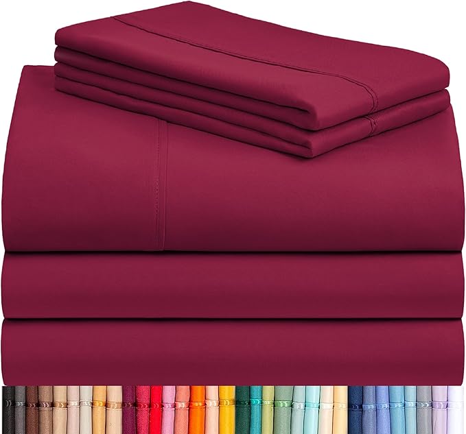 LuxClub 5 PC Split King Sheet Set, Breathable Luxury Bed Sheets, Deep Pockets by LuxClub