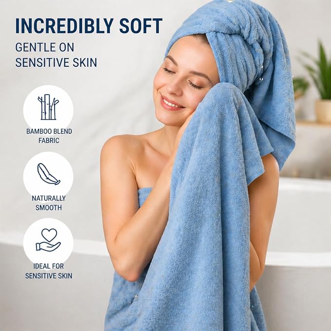 SEISSO 4 Pack Extra Large Bath Towels 63"x35", Bath Sheets - Image 3