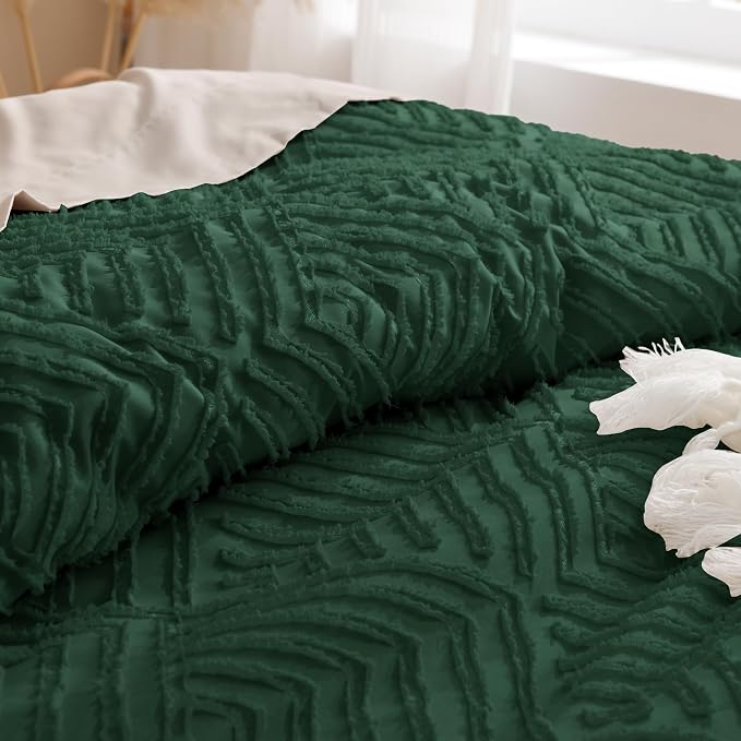 Andency Dark Emerald Green Oversized King Comforter 120"x120", 3 Pieces Super - Image 5
