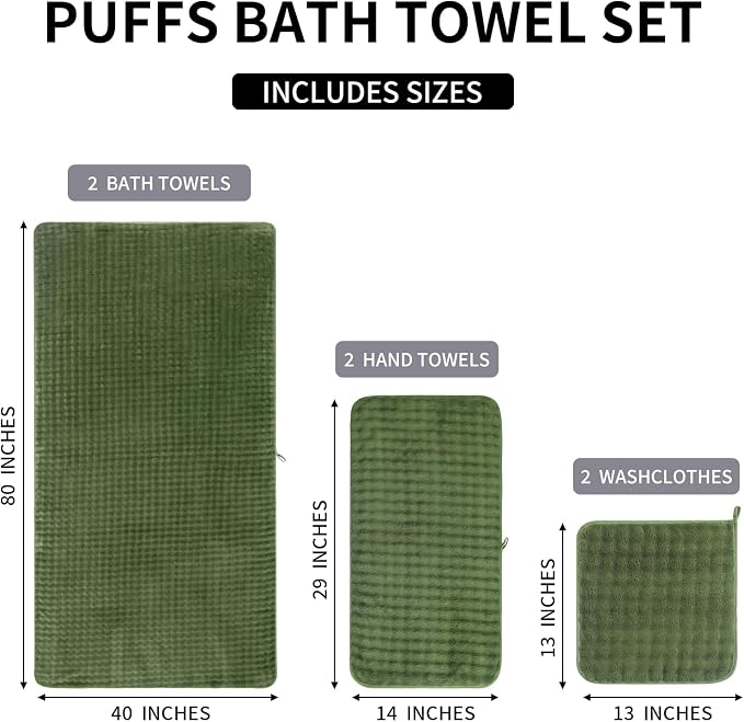 KBY Bath Towels Set 6 Piece 40x80 Inches，2 Extra Large Bath Sheets 2 Hand - Image 7