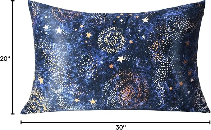 MANSPHIL Navy Blue Galaxy Mulberry Silk Pillowcase Queen Size, Print Pattern - Image 8