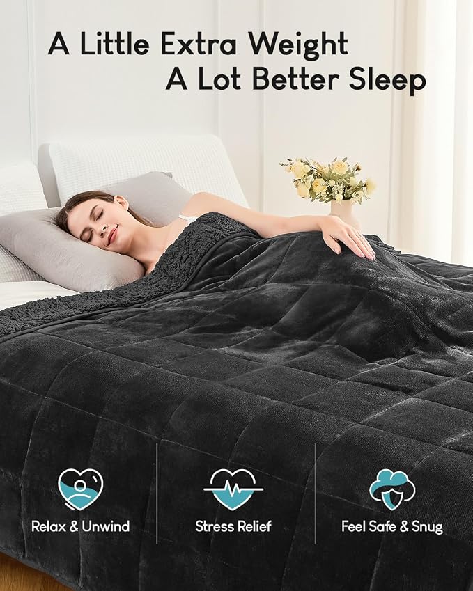 Cottonblue Sherpa Fleece Weighted Blanket 12lbs - Image 2