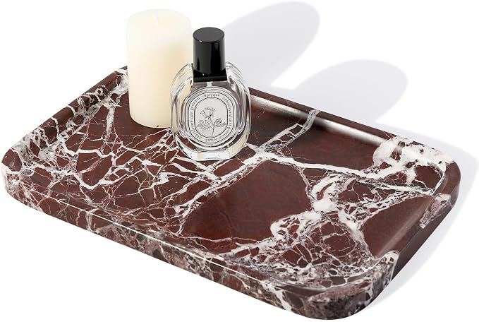 Marble Vanity Tray, 11.8in Stone Bathroom Tray by Karibiber