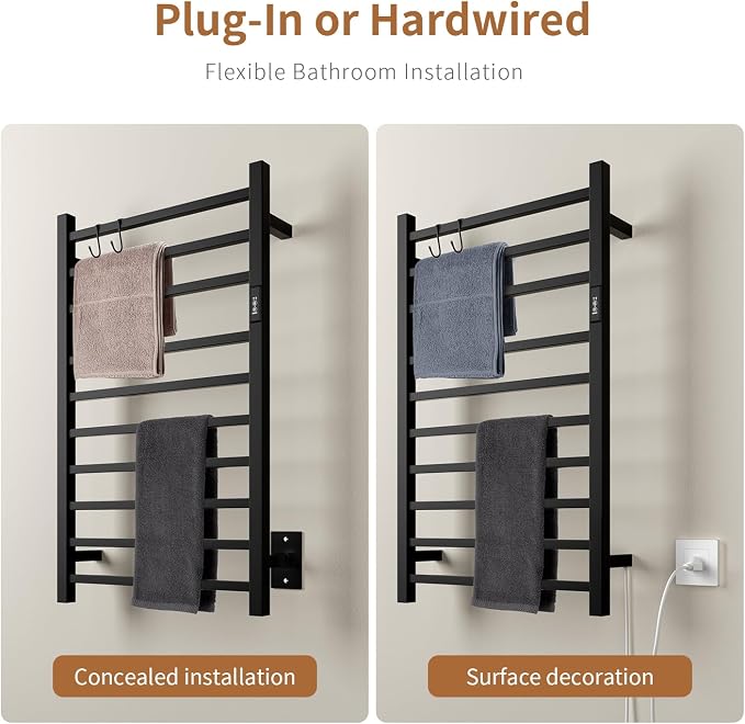 Wall Mounted Towel Warmer Square 10 Bars - Image 2