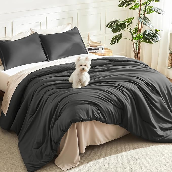 Litanika Twin XL Comforter Set Dark Grey, 2 Pieces Extra Long Dorm Bedding Sets by Litanika