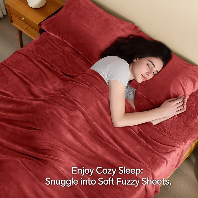 BEDELITE Flannel Sheets King Size Red - Image 3