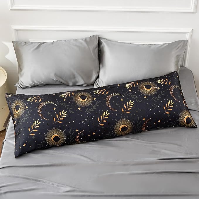 EXQ Home Satin Pillowcase for Hair and Skin Body- Multicolor Printed Black Moon - Image 7