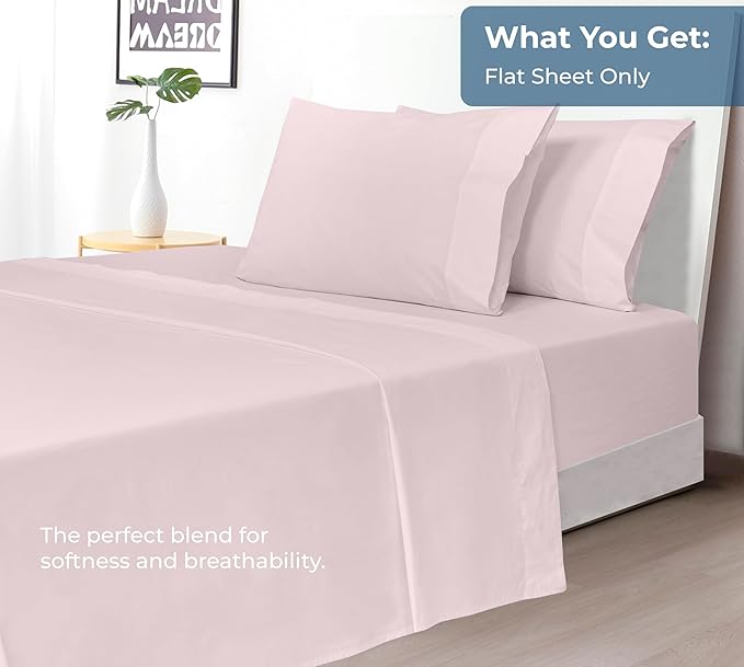 Royale Linens 100% Organic Cotton Twin Flat Sheet Only - Image 5