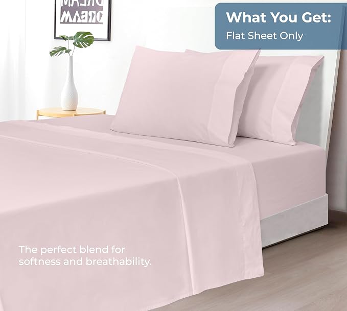 Royale Linens 100% Organic Cotton King Flat Sheet Only - Image 5
