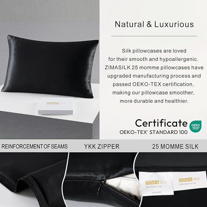 ZIMASILK 25 Momme 100% Pure Mulberry Silk Pillowcase - Image 4