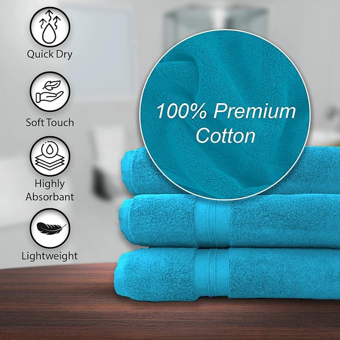 KAHAF COLLECTION 100% Cotton Bath Towels, 24x48 Pack of 6 Towels, Quick Dry - Image 5