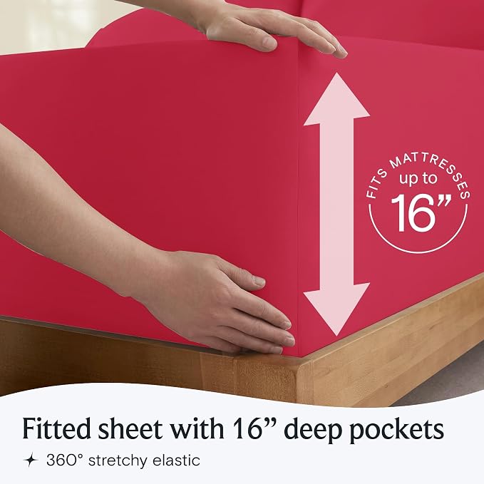 LuxClub 3 PC Twin XL Sheet Set, Deep Pockets Wrinkle Free Cooling Bed Sheets - Image 6
