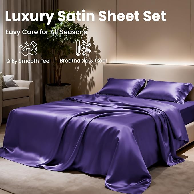 Love's cabin Twin Satin Sheets Sets - Image 8