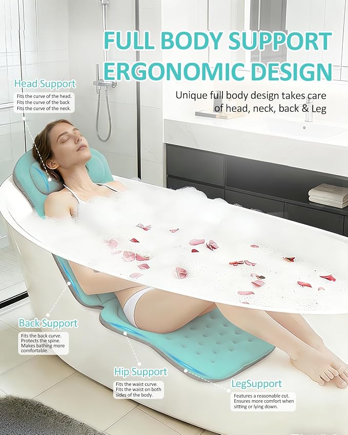 Full Body Bath Pillow for Bathtub, 5D Thick Tub Pillow for Bathtub - Image 7