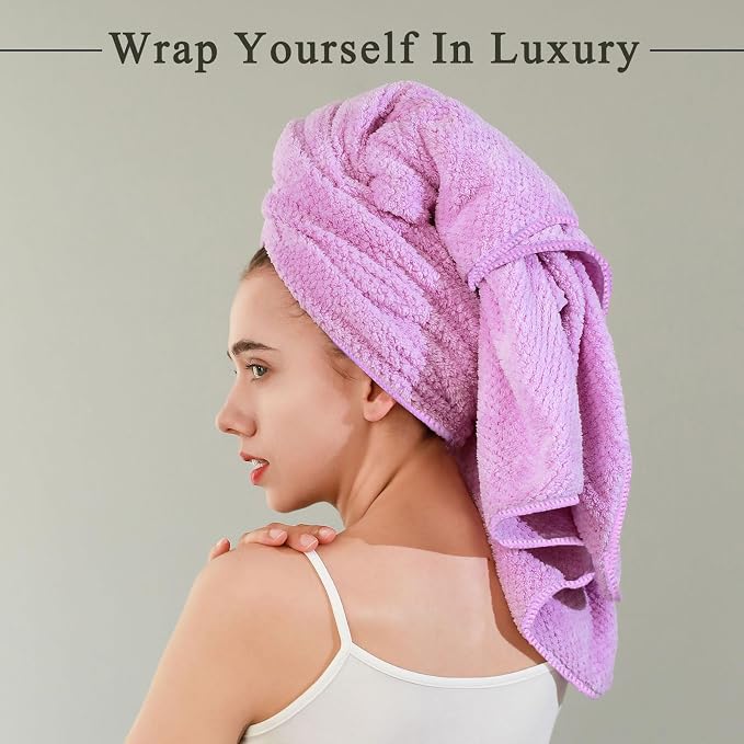 4 Pack Bath Towel Set, Waffle Bath Towel Set, Microfiber Super Soft Highly - Image 5