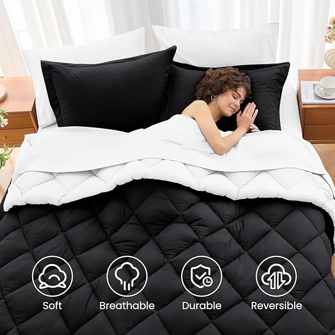 MUXHOMO 5 Pieces Twin XL Comforter Set, Reversible Bed in a Bag Twin XL Size - Image 6