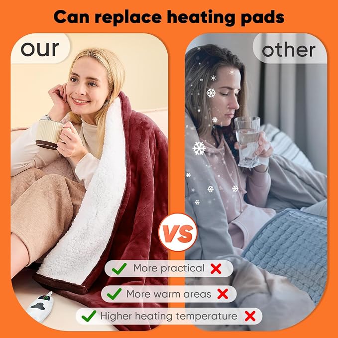 greenoak Heated Blanket Electric Full 72"X84", Heating Blanket - Image 6