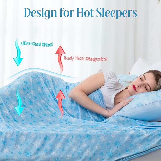 OIGAE Cooling Blanket for Hot Sleepers – Thin Summer Cooling Blanket Queen Size - Image 4