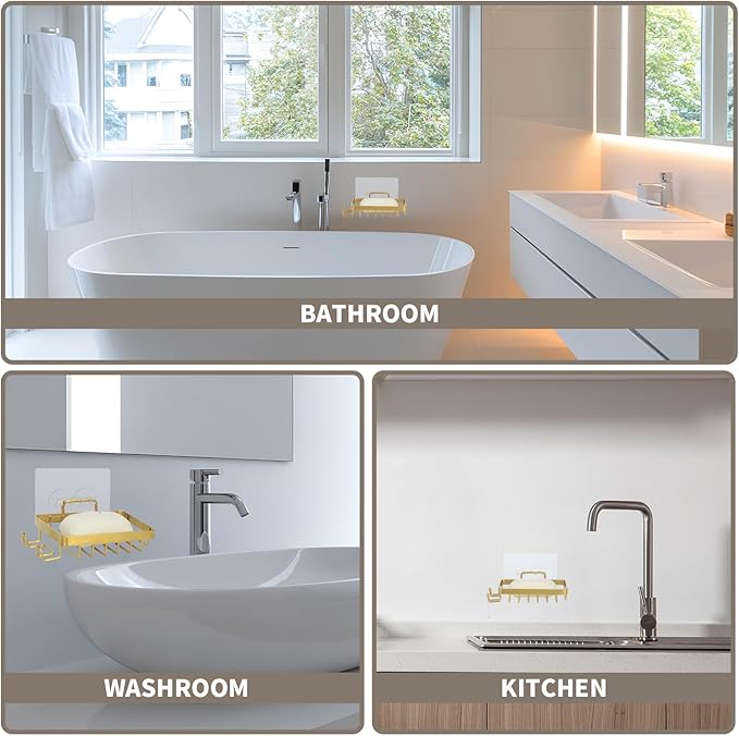 Snailhouse Soap Dish for Shower, Wall Self Draining Adhesive Hanging Stainless - Image 7