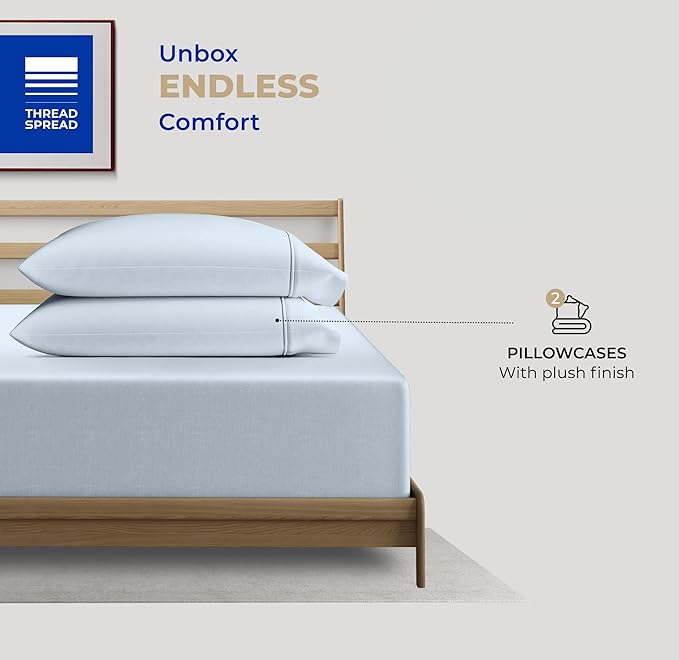 Thread Spread 100% Cotton King Size Pillow Cases Set of 2 - Image 3