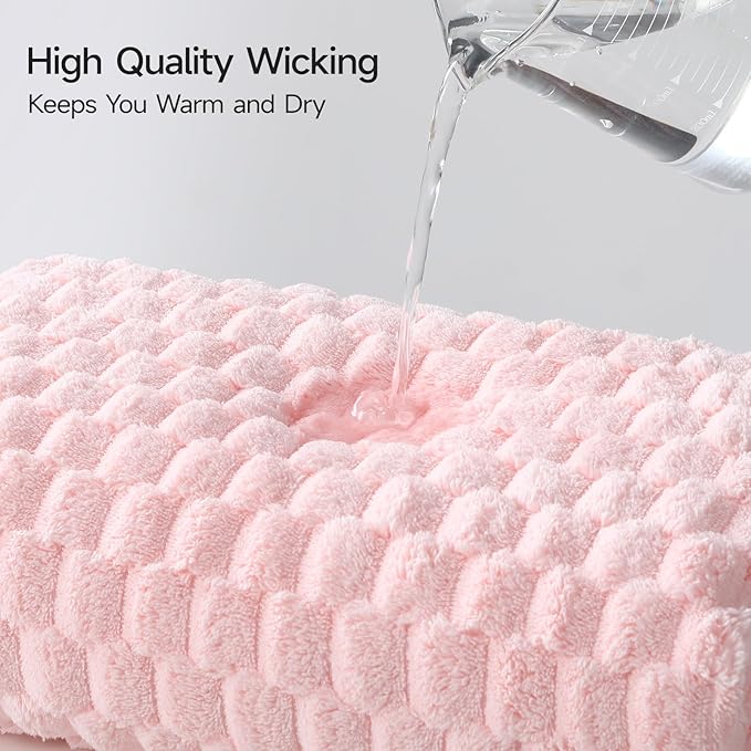 REDKISS 4 Pack Pink Microfiber Bath Towels - Image 6