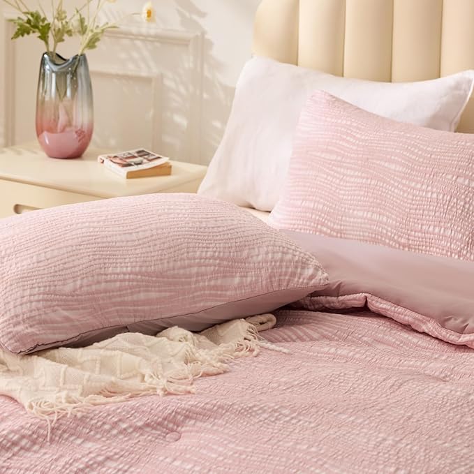 BEDELITE Blush Pink Twin Comforter Set - Image 5