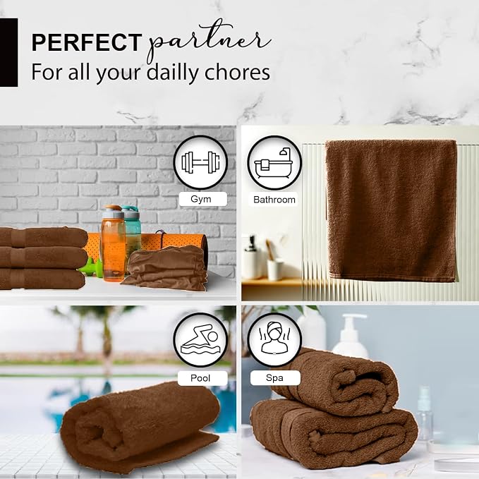 KAHAF COLLECTION 100% Cotton Bath Towels, 24x48 Pack of 6 Towels, Quick Dry - Image 6