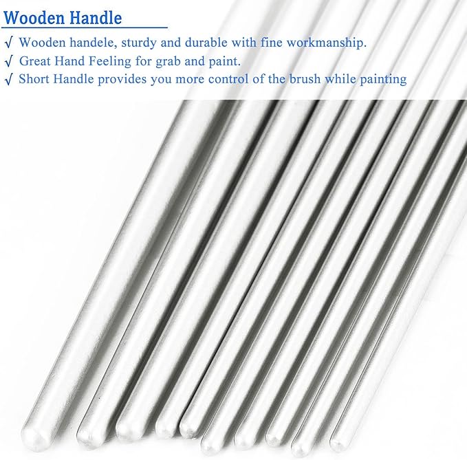 BOSOBO Paint Brushes Set, 4 Pack 40 Pcs Round Pointed Tip Paintbrushes Nylon - Image 5