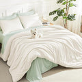 Litanika Oversized King Comforters Ivory Super King Plus Size, 3 Pieces by Litanika