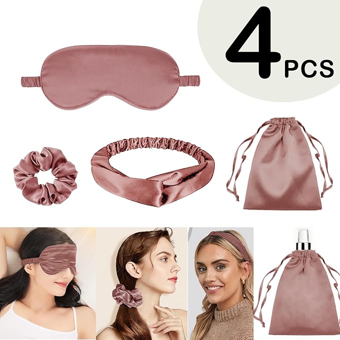 4Pcs Silk Sleep Masks Satin Eye Mask Silky Eyes Cover Blindfold Eyeshade - Image 2