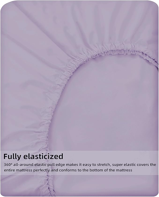 HBHLFZ Queen Fitted Sheet Only, Soft Breathable Bottom Sheet - Image 5