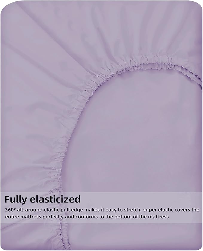 HBHLFZ King Fitted Sheet Only, Soft Breathable Bottom Sheet - Image 5