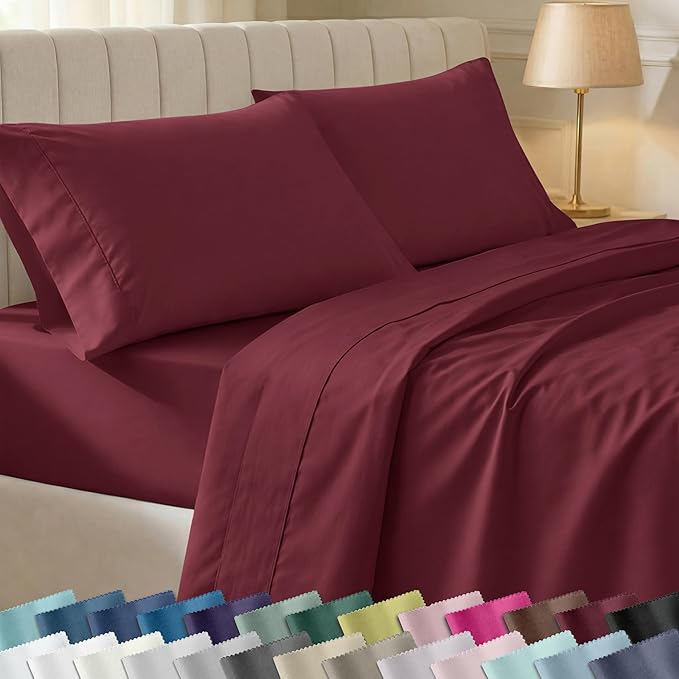 California Design Den Soft 100% Cotton Queen Size Bed Sheets Set, 400 Thread by CaliforniaDesignDen