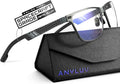 ANYLUV Blue Light Blocking Glasses Men Computer Gaming Glasses Lightweight by ANYLUV
