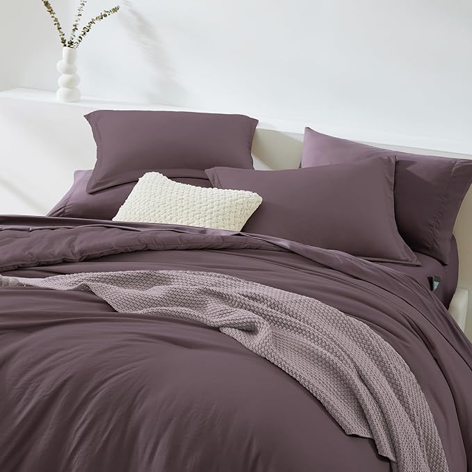 WRENSONGE King Comforter Set, 7 Pieces Artic Plum Soft Bed in a Bag King - Image 3