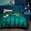 mixinni Dark Green Duvet Cover Twin XL Size, 100% Long Staple Cotton Honeybee by mixinni