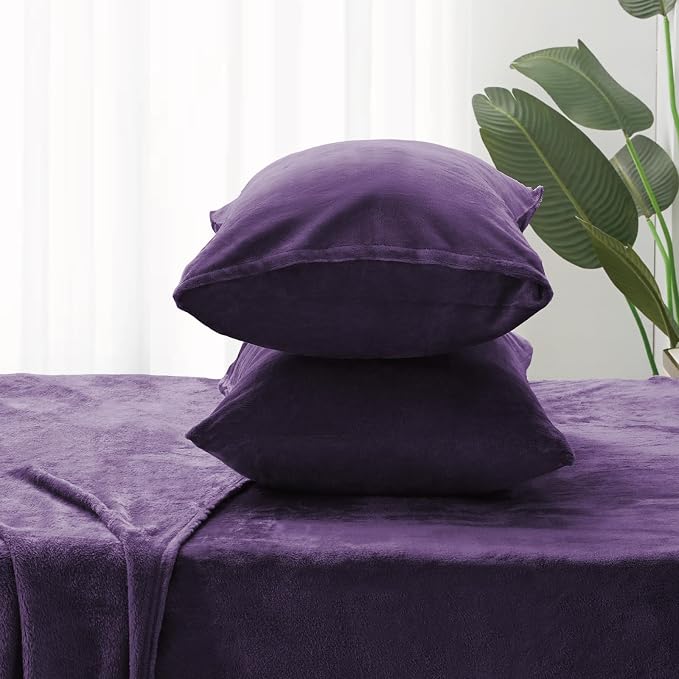 BEDELITE Flannel Sheets Queen Size Purple - Image 7