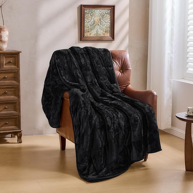 Super Fuzzy Soft Sherpa Fleece Weighted Blanket, 12 lbs Dual Sided Fluffy Heavy - Image 7