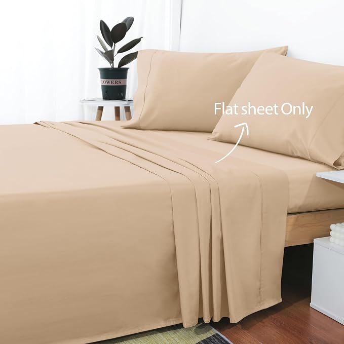 Cotton Queen Flat Sheet Only, 600 Thread Count 100% Egyptian Cotton Top Sheet - Image 2